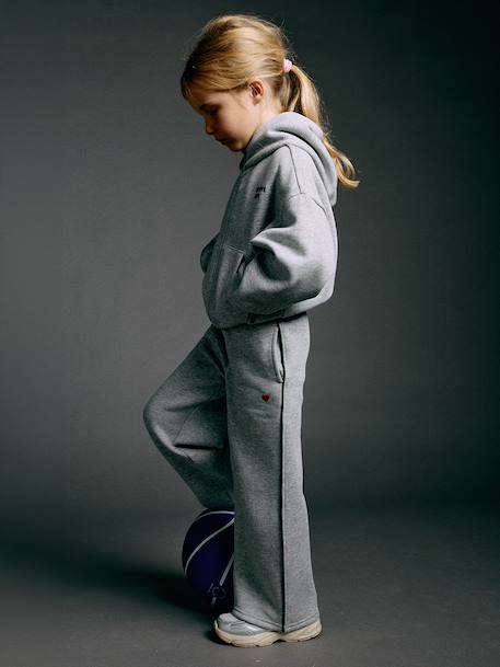 Meisjesjoggingset met ritsvest gemêleerd grijs - vertbaudet enfant 