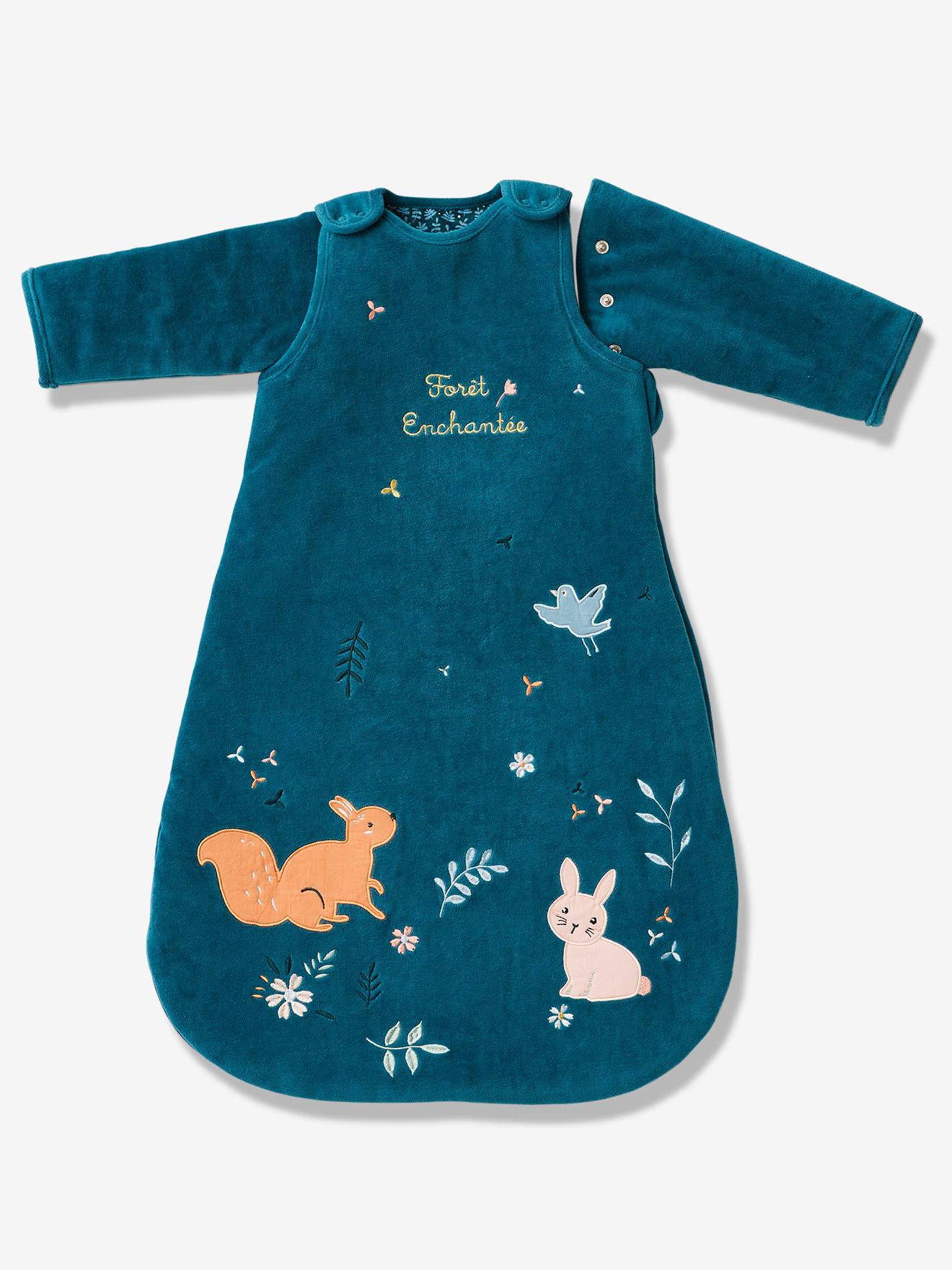 Gigoteuse Hiver Bébé Avec Manches Amovibles - Modèle Lapin Et Fleurs En Velours Doux - Taille 0-36 Mois - 4