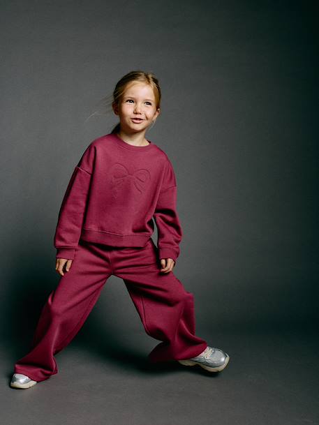 Ensemble sweat et pantalon jogging fille prune - vertbaudet enfant 
