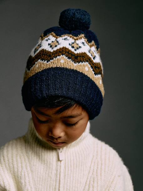 Ensemble garçon bonnet, snood et gants moka - vertbaudet enfant 