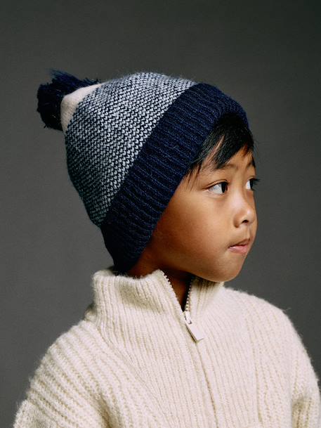 Ensemble garçon bonnet, snood et gants marine - vertbaudet enfant 
