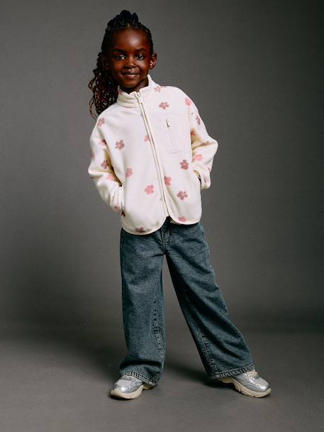 Jean large fille bleu moyen - vertbaudet enfant 