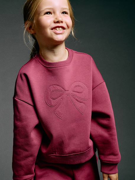 Ensemble sweat et pantalon jogging fille prune - vertbaudet enfant 