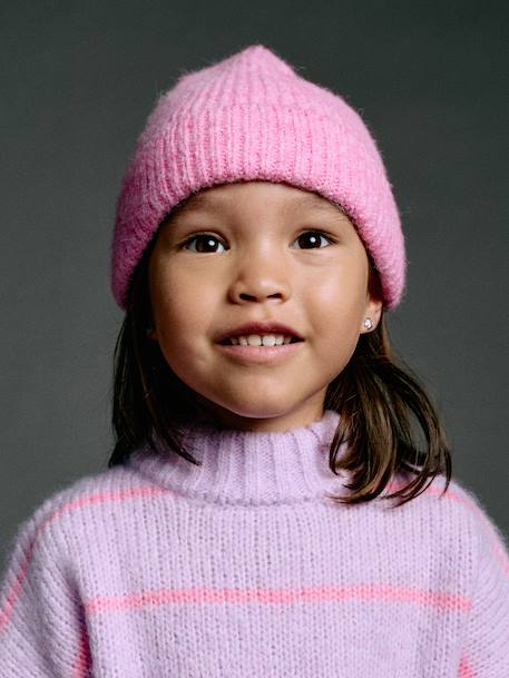Ensemble bonnet et snood en tricot fuchsia - vertbaudet enfant 
