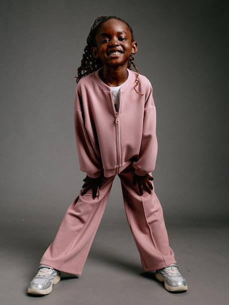 Sweat zippé fille vieux rose - vertbaudet enfant 