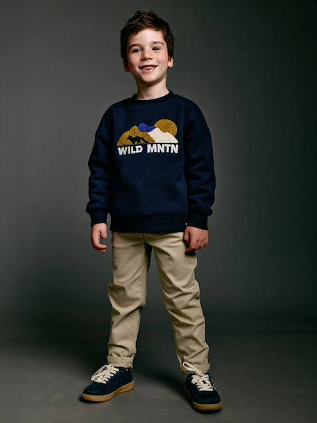 Sweat col rond garçon marine - vertbaudet enfant 