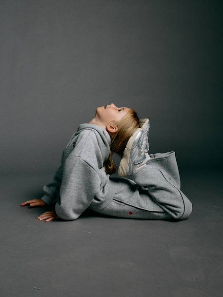 Meisjesjoggingset met ritsvest gemêleerd grijs - vertbaudet enfant 