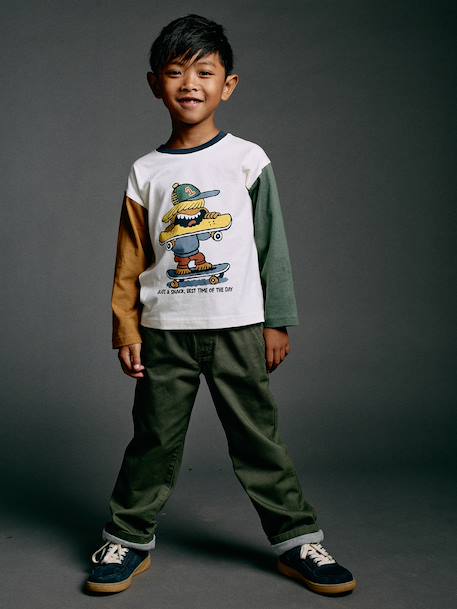 Jongensshirt met lange mouwen ecru - vertbaudet enfant 