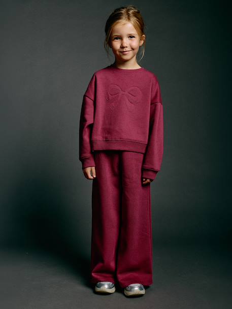 Sweatshirt en joggingbroek meisje pruim - vertbaudet enfant 