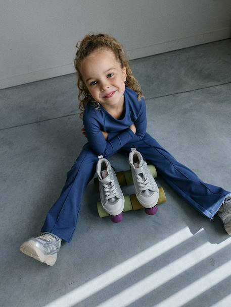 T-shirt manches longues technique fille bleu moyen - vertbaudet enfant 