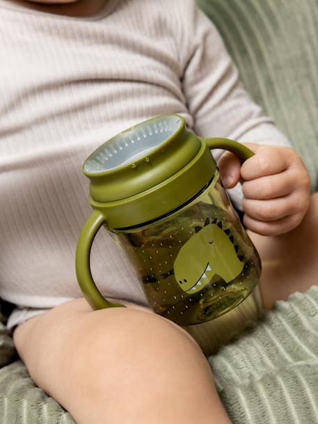 360° drinkbeker met handgrepen Mrs. Cat geel+groen+lichtroze+sinaasappel - vertbaudet enfant 