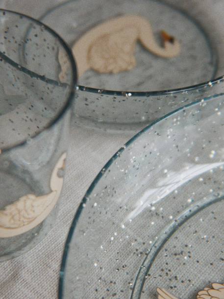 KONGES SLOJD eetset met glitters blauw+rozen - vertbaudet enfant 