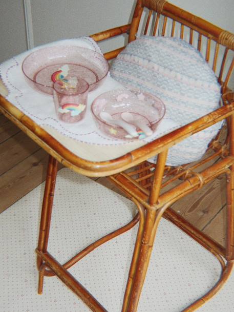 Set repas paillettes bleu+rose - vertbaudet enfant 