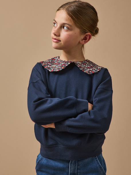 Sweat col Claudine marine - vertbaudet enfant 