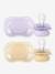 Lot de 2 sucettes ultra douces 1er âge bleu+écru+mauve+vert - vertbaudet enfant 