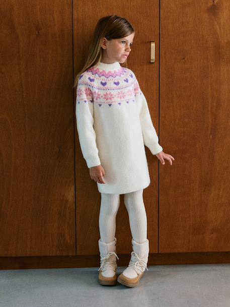Robe fille manches longues écru - vertbaudet enfant 