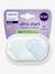 Lot de 2 sucettes ultra douces 1er âge bleu+écru+mauve+vert - vertbaudet enfant 