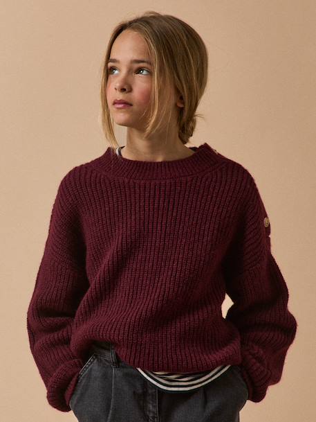 Pull perlée bordeaux - vertbaudet enfant 