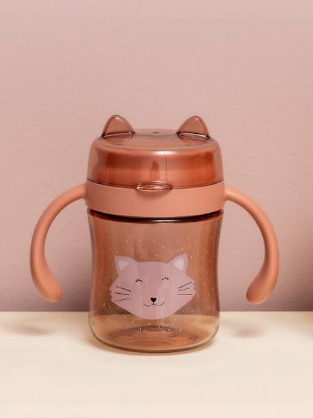 360° drinkbeker met handgrepen Mrs. Cat geel+lichtroze+sinaasappel - vertbaudet enfant 