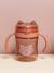 360° drinkbeker met handgrepen Mrs. Cat geel+lichtroze+sinaasappel - vertbaudet enfant 