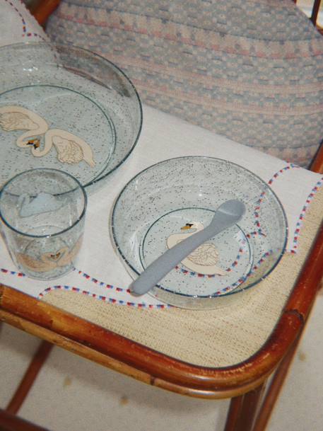 Set repas paillettes bleu+rose - vertbaudet enfant 