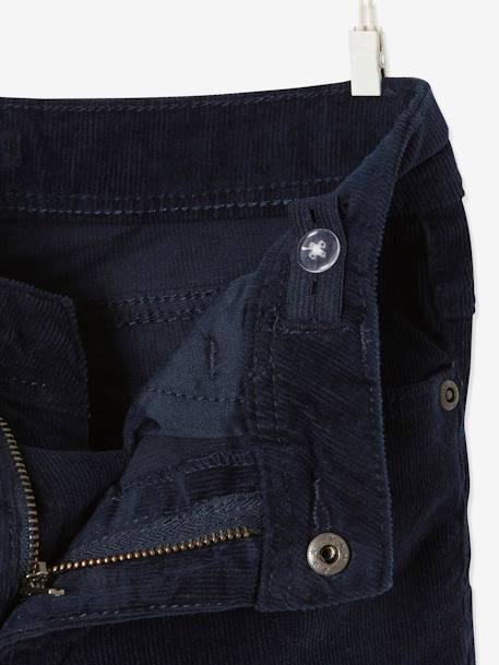 De slim fluwelen jongensbroek bordeauxrood+CAMEL+inkt - vertbaudet enfant 