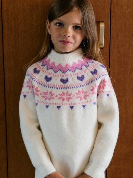 Robe fille manches longues écru - vertbaudet enfant 