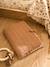 Beschermingshoes voor groeiboekje van katoengaas beige, bedrukt+cappuccino+touw - vertbaudet enfant 