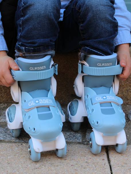 GLOBBER leren quadskates blauw+rozen - vertbaudet enfant 