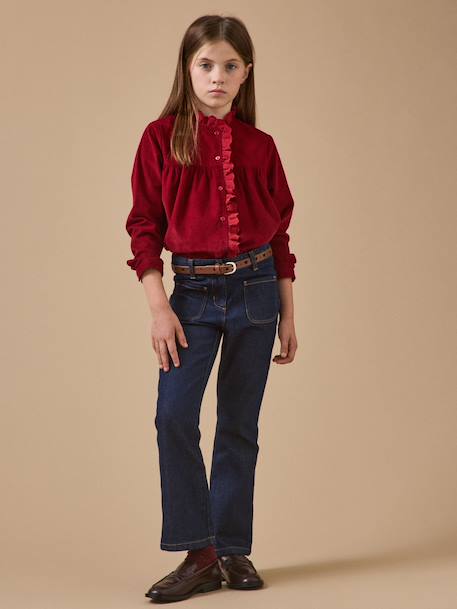 Fluwelen blouse CYRILLUS rood - vertbaudet enfant 