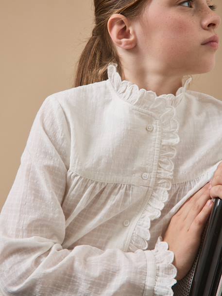 Chemisier manches longues écru - vertbaudet enfant 