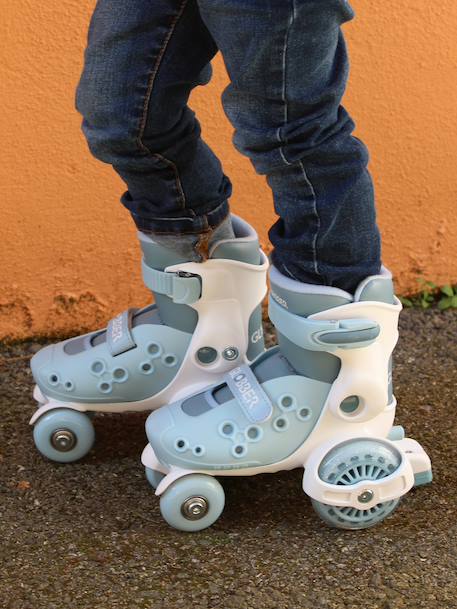 GLOBBER leren quadskates blauw+rozen - vertbaudet enfant 