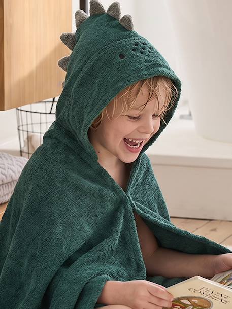Serviette à capuche en coton vert anglais - vertbaudet enfant 