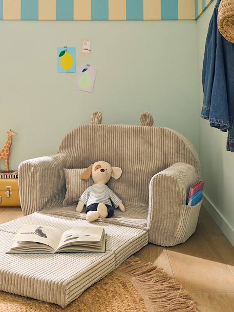 Fluwelen berenbank beige+rozen - vertbaudet enfant 