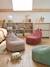 Kinderpoef van ribfluweel beige+groen+rozen - vertbaudet enfant 