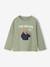 T-shirt manches longues garçon blanc+vert sauge - vertbaudet enfant 