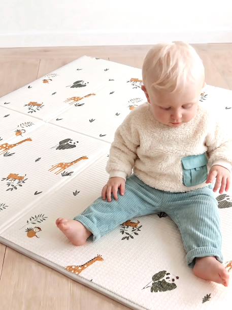 Waterdichte mat voor motoriek beige+ecru+groen+meerkleurig - vertbaudet enfant 