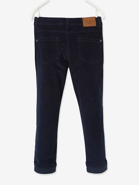 De slim fluwelen jongensbroek bordeauxrood+CAMEL+inkt - vertbaudet enfant 