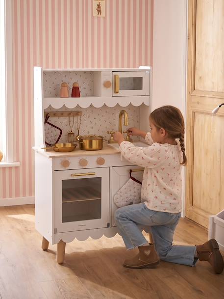 Feestelijke keuken met houten benodigdheden / toebehoren FSCÂ® wit - vertbaudet enfant 