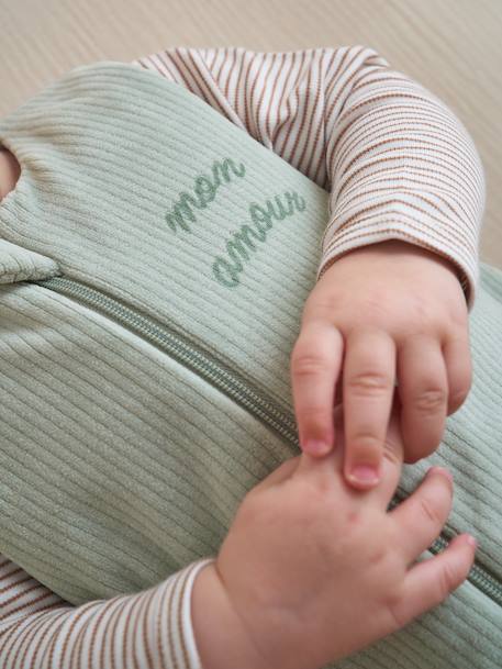 Gigoteuse en velours côtelé argile+vert sauge - vertbaudet enfant 