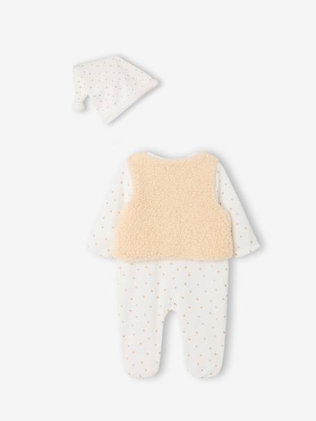 Set boxpak, vest en muts baby ecru - vertbaudet enfant 