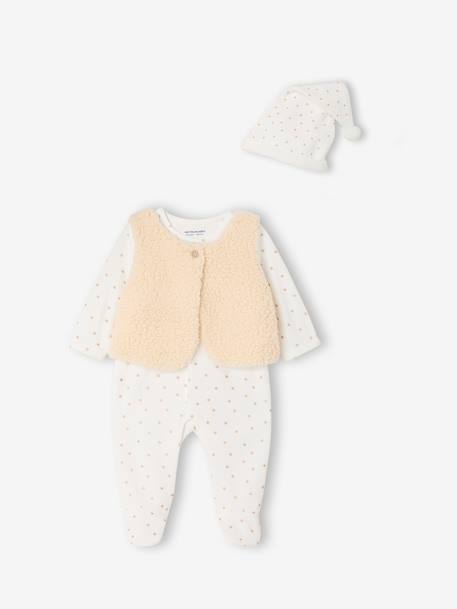 Set boxpak, vest en muts baby ecru - vertbaudet enfant 