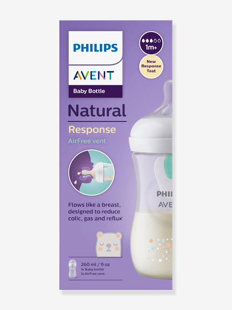 Biberon 260 ml Philips AVENT Natural Response AirFree bleu+transparent - vertbaudet enfant 