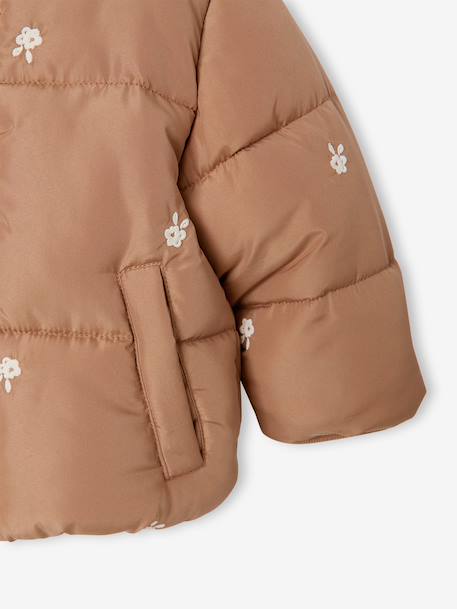 Doudoune bébé fille à capuche bleu nuit+noisette - vertbaudet enfant 