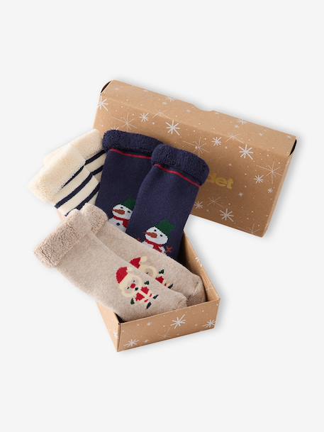 Lot de 5 chaussettes bébé noël marine - vertbaudet enfant 