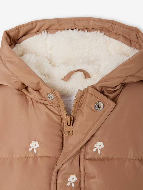Doudoune bébé fille à capuche bleu nuit+noisette - vertbaudet enfant 