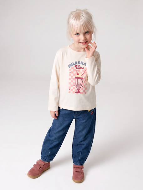 Meisjes T-shirt met lange mouwen ecru - vertbaudet enfant 