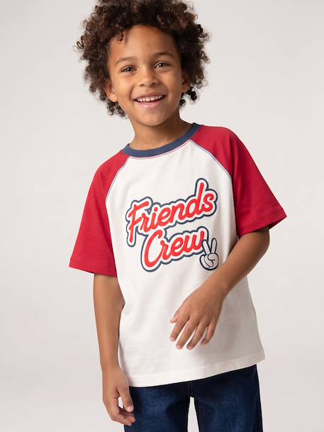 T-shirt manches courtes raglan garçon rouge - vertbaudet enfant 