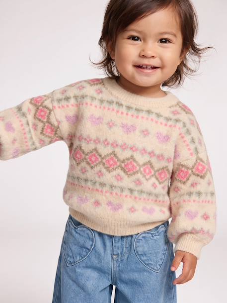 Pull bébé fille manches longues rose - vertbaudet enfant 