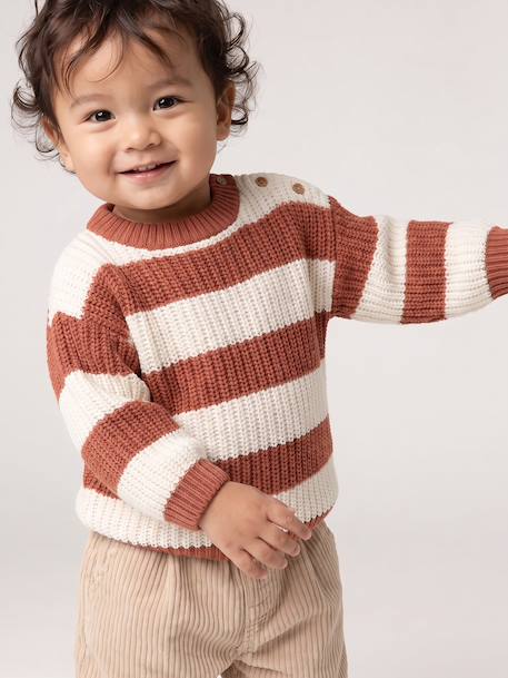 Pull bébé garçon manches longues marine+terracotta - vertbaudet enfant 